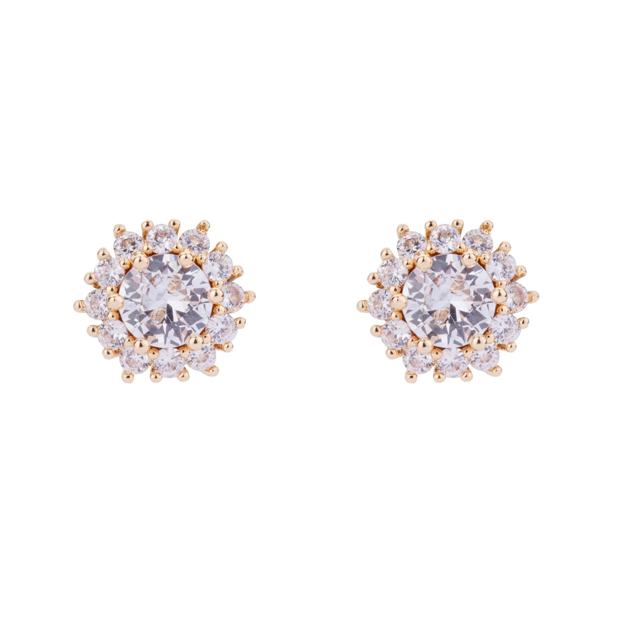 D& X London Gold Diamante Stud Earrings