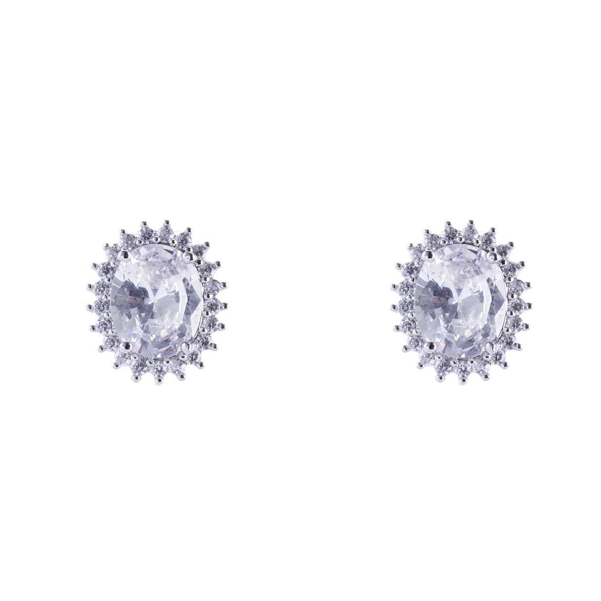 D&X London Elizabeth Crystal Cubic Zirconia Clip On Earrings