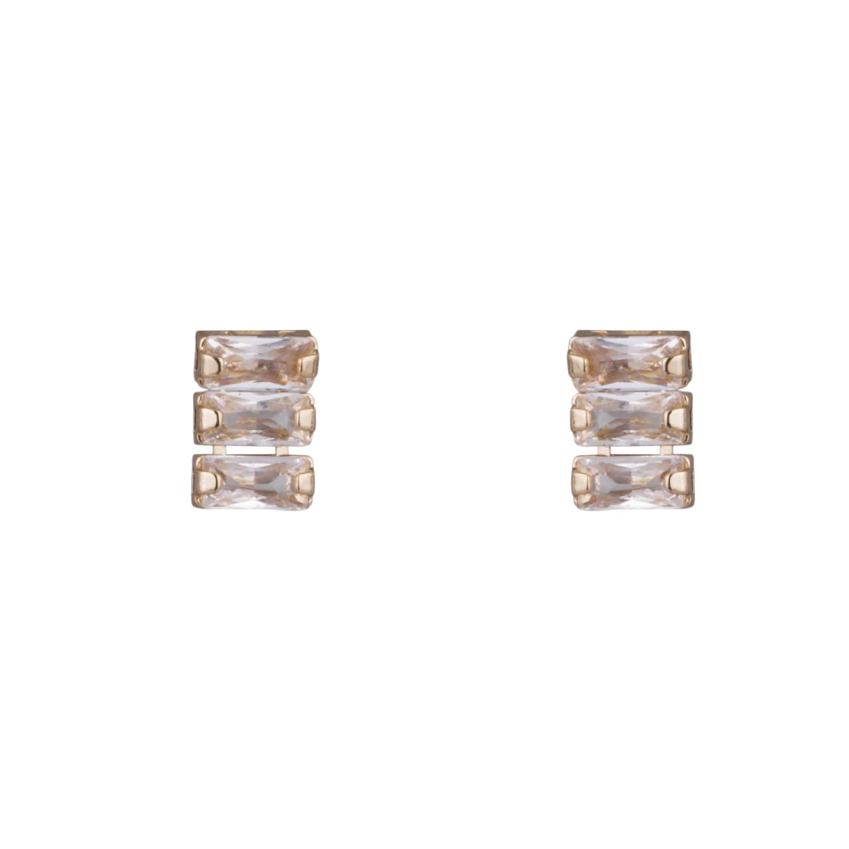 D& X London Elizabeth Gold Cubic Zirconia Stud Earrings