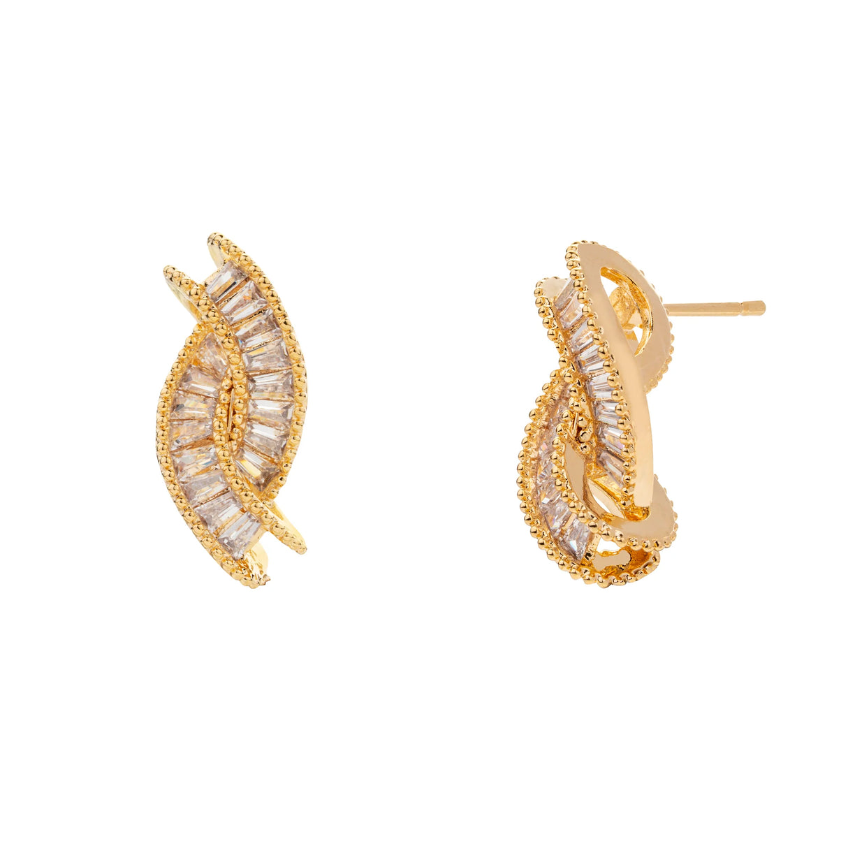 D&X London Kylie Gold Diamante Crystal Earrings