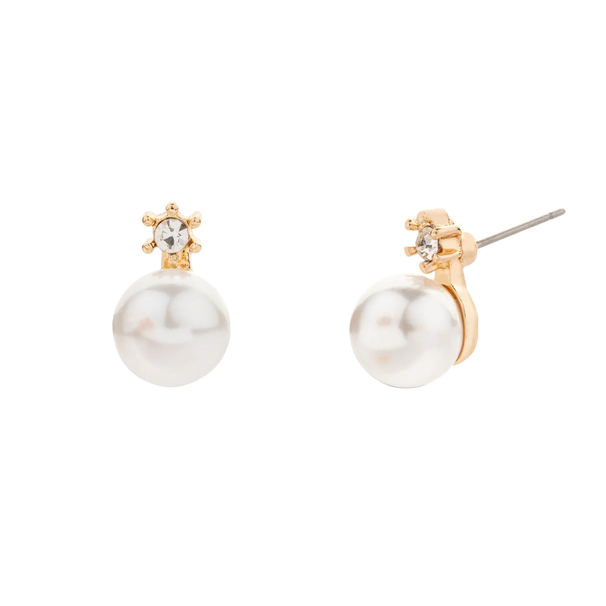 D& X London Audrey Gold Mother Of Pearl Cubic Zirconia Stud Earrings