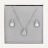 D&X London Silver Diamante Earring & Necklace Box Set