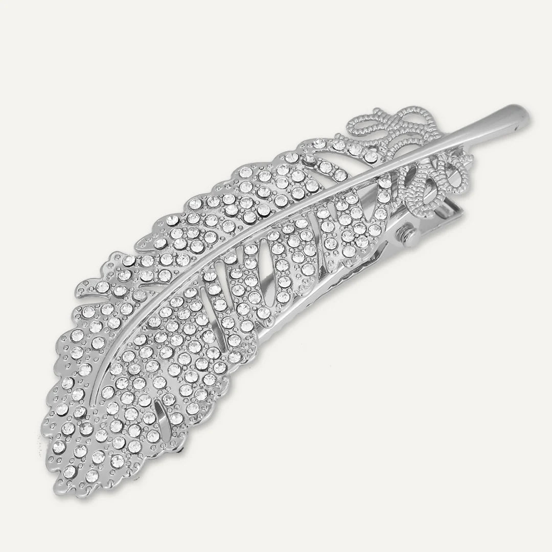 D&X London Silver Elizabeth Crystal Diamante Hair Clip