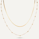 D& X London Vibes 18K Gold Plated Double String Pearl Necklace