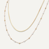 D& X London Vibes 18K Gold Plated Double String Pearl Necklace