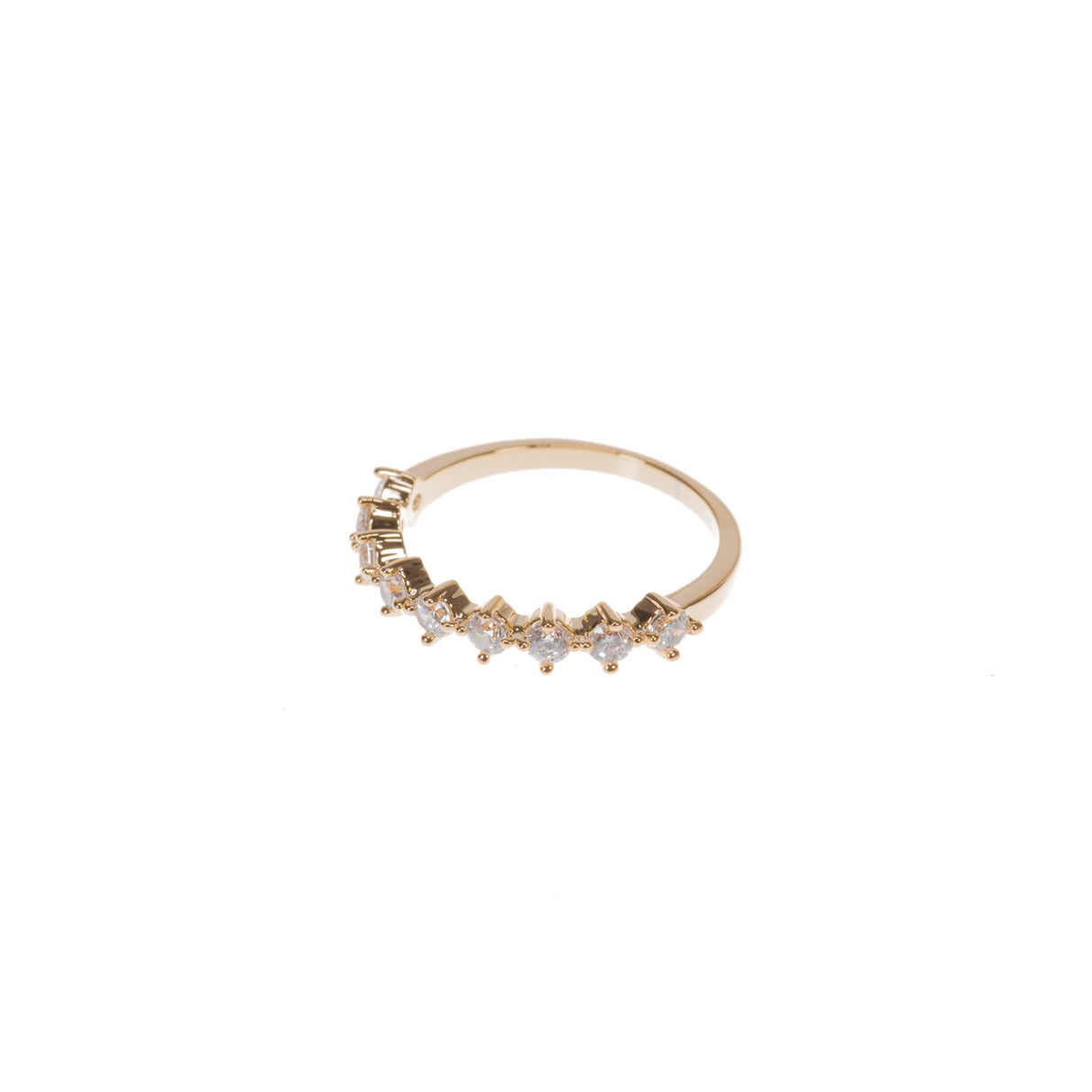 D&X London Kylie Gold Plated Cubic Zirconia Fixed Sizing Ring