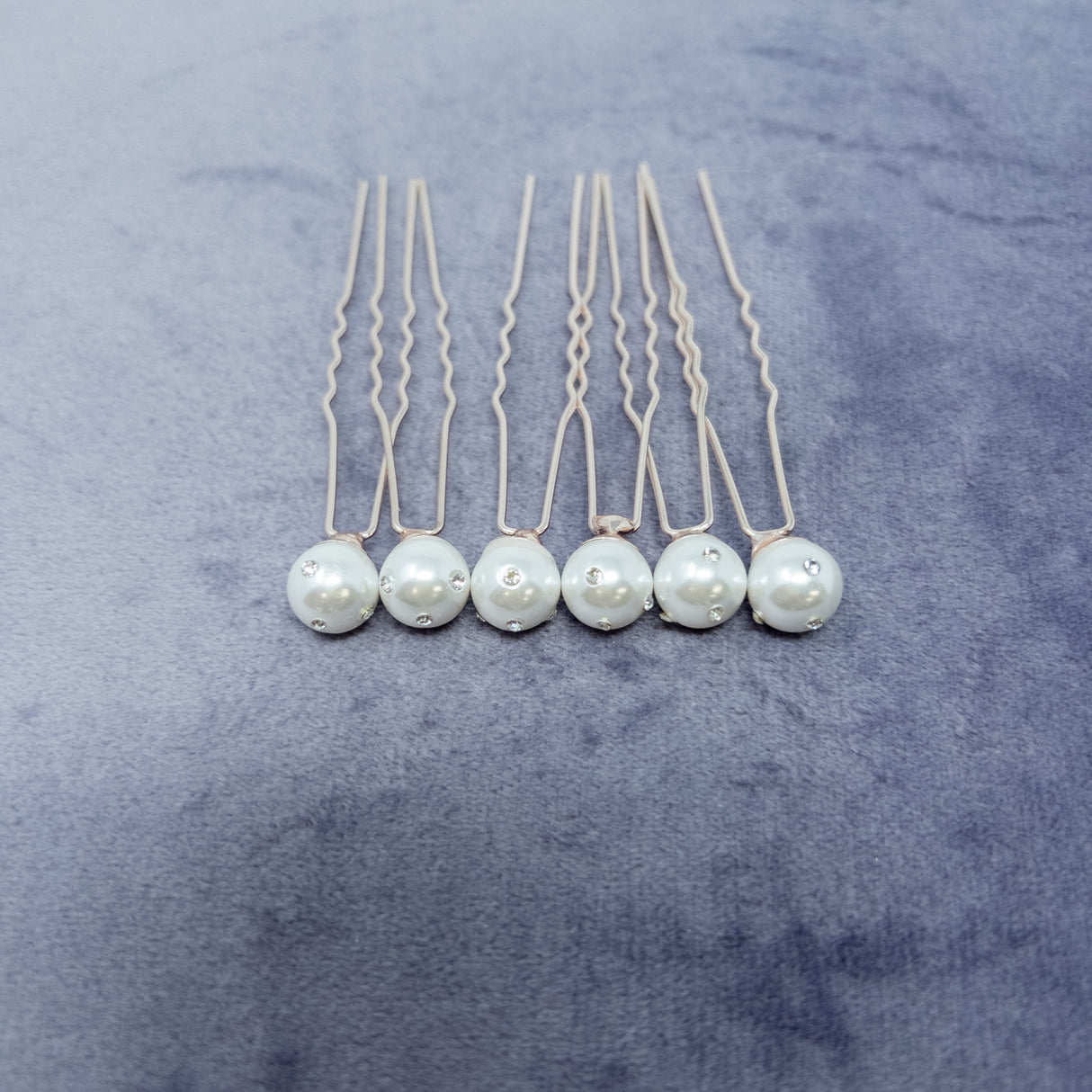 Rose Gold Pearl Hair Pins (6 pcs)