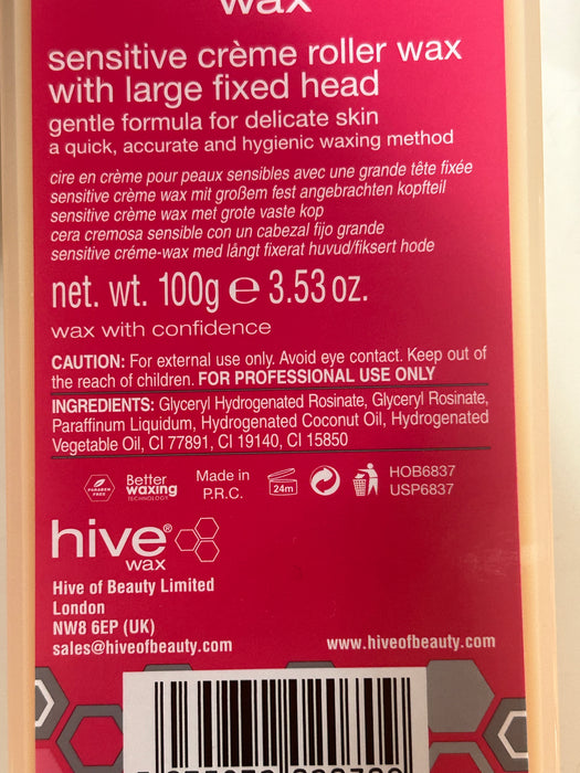 Hive Wax Sensitive Crème Roller Wax 100g With Large Fixed Head