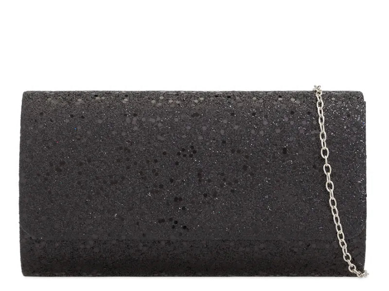 Black Sequin Glitter Shimmer Clutch Bag