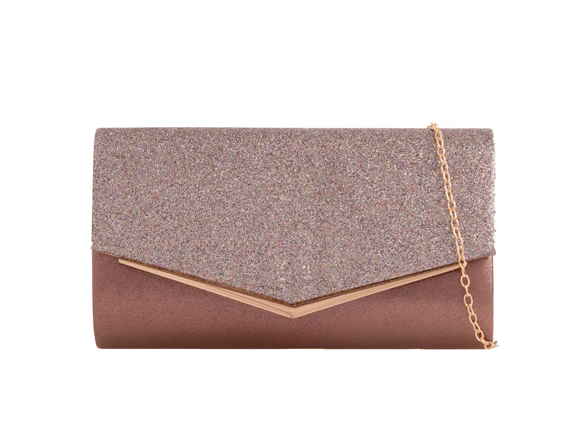 Bronze Sparkle Clutch Bag