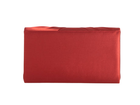 Rust Red Satin Clutch Bag