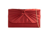 Rust Red Satin Clutch Bag