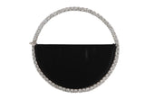 Black Diamante & Satin Shimmer Circle Bag