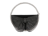 Black Diamante & Satin Shimmer Circle Bag
