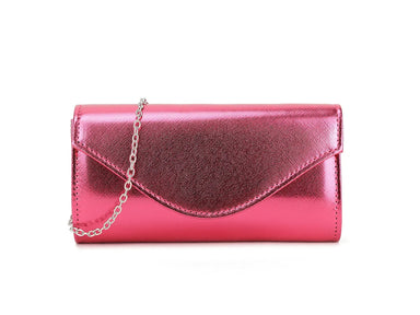 Hot Pink Glossy Shimmer Clutch Bag