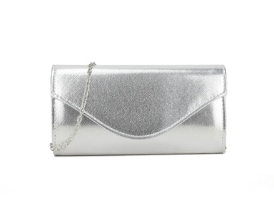 Silver Glossy Shimmer Clutch Bag