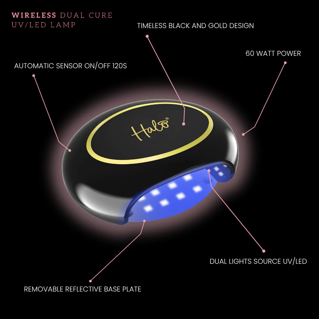 Halo LED Advanced Corded Nail Lamp Black & Gold