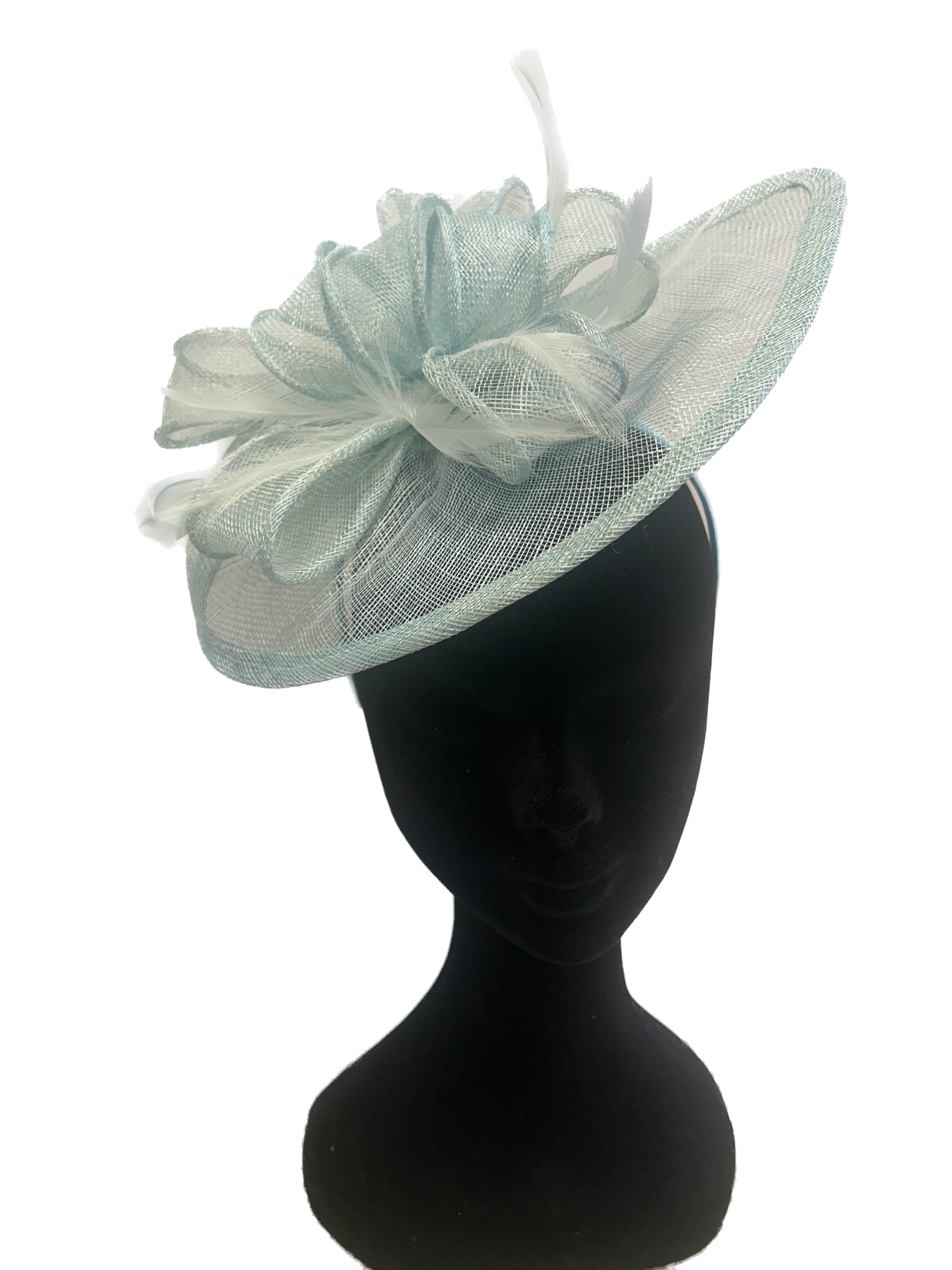 Aqua Blue Half Moon Hairband Fascinator