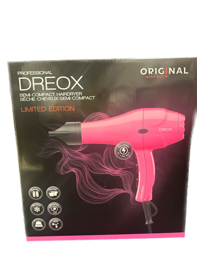 Dreox Professional Semi-Compact Hairdryer Neon Pink
