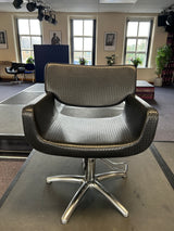 Salon Ambience Black Leather Woven Hydraulic Hairdressing Salon Chair