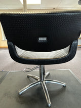 Salon Ambience Black Leather Woven Hydraulic Hairdressing Salon Chair