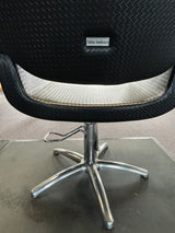 Salon Ambience Black Leather Woven Hydraulic Hairdressing Salon Chair