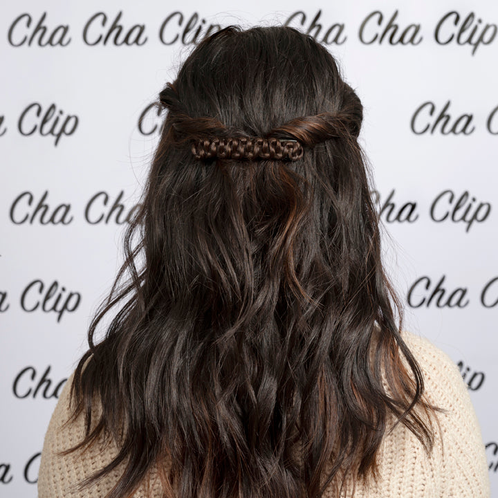 Cha Cha Clip 100% Real Hair Clip Dark Brown