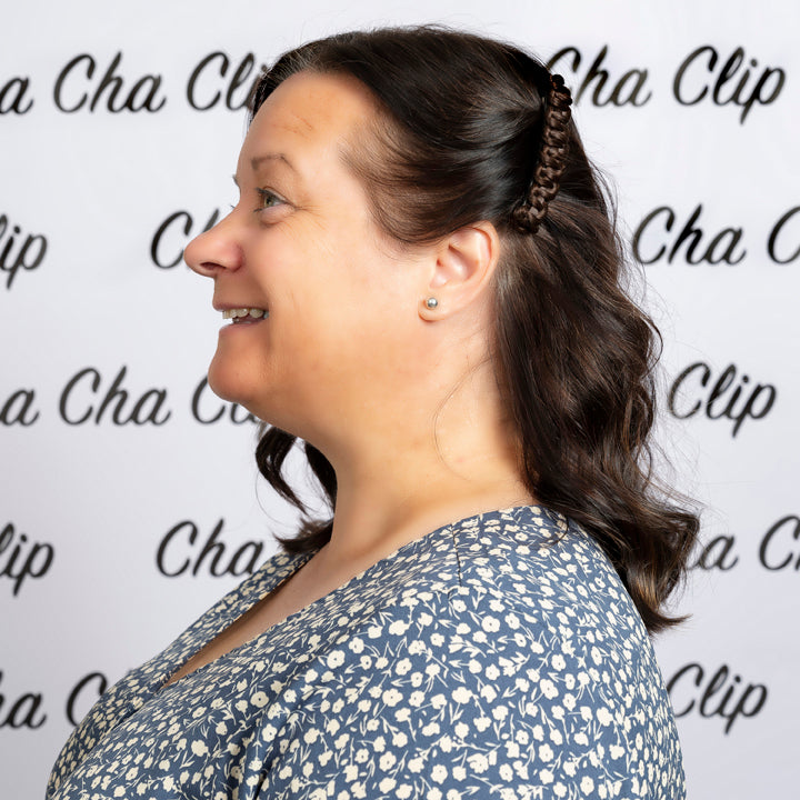 Cha Cha Clip 100% Real Hair Clip Dark Brown