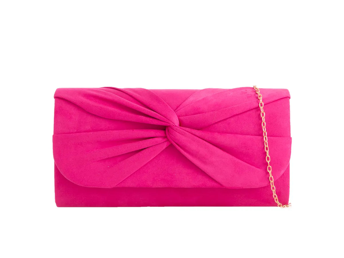 Fuchsia Pink Knot Clutch Bag