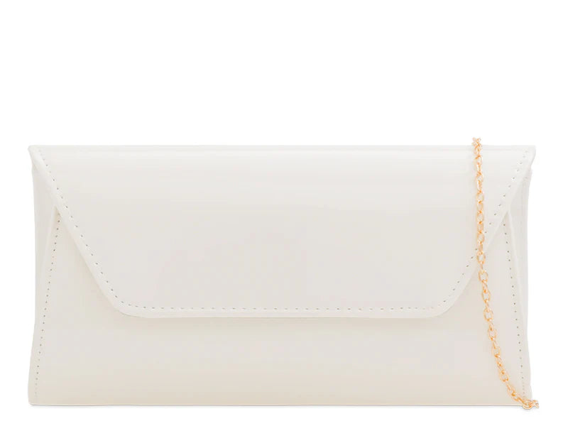 White Glossy Clutch Bag