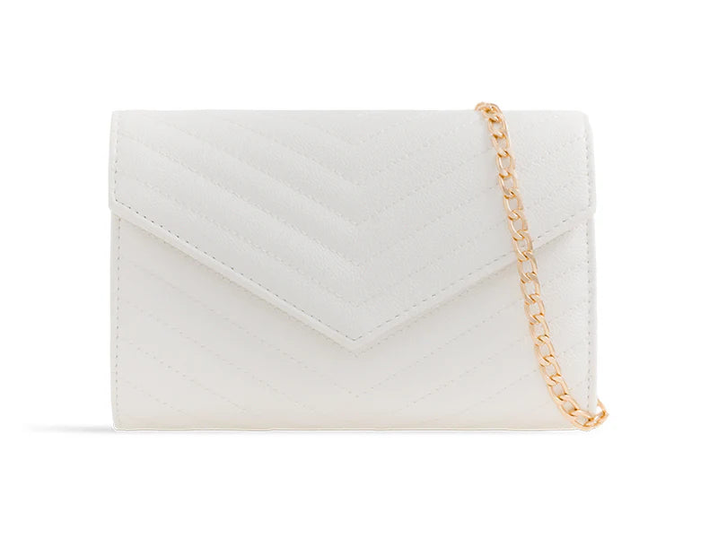 White Quilted Clutch Bag