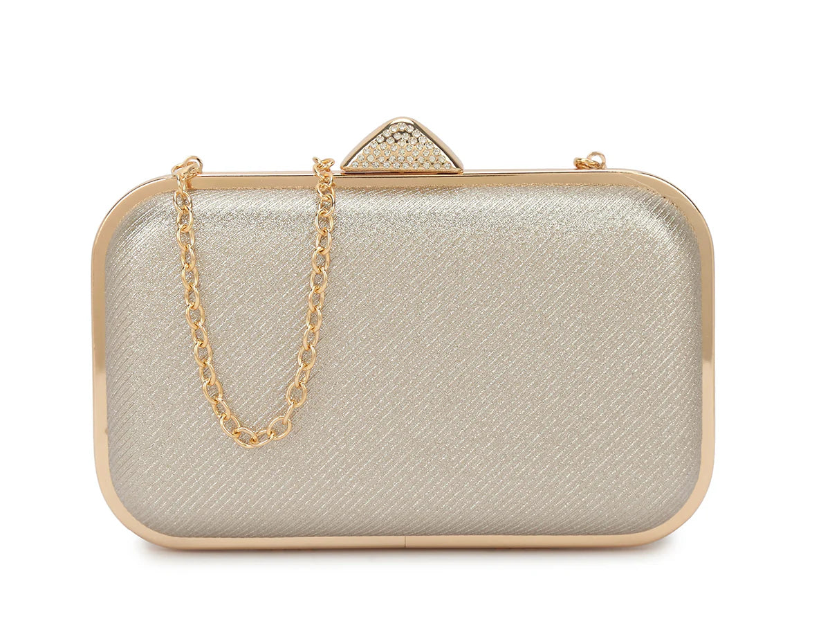 Gold Crystal Glitter Clutch Bag