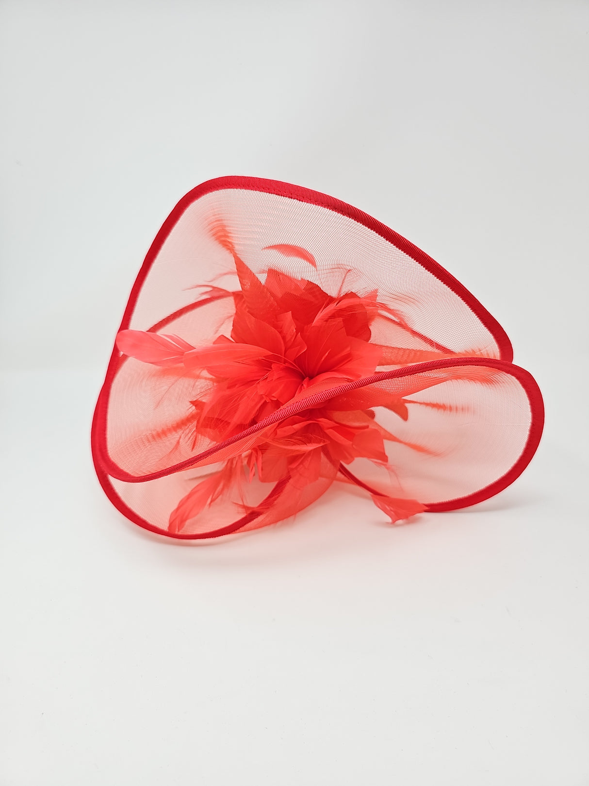 Tulip Red Net Large Fascinator