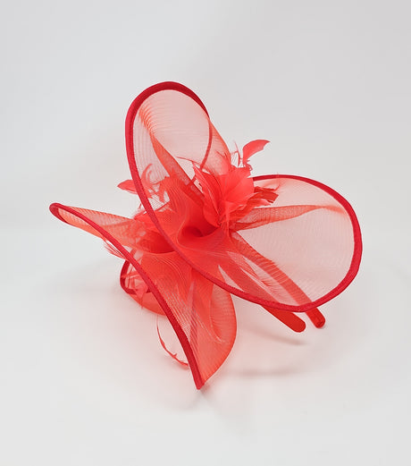 Tulip Red Net Large Fascinator