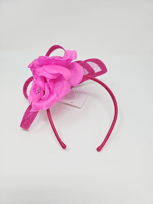 Magenta Pink Flower Loop Hairband Fascinator