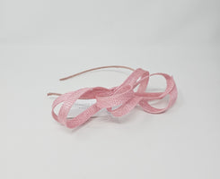 Rose Pink Bow Loop Hairband Fascinator