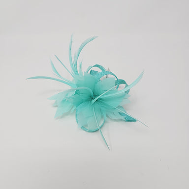 Mint Green Feather Hair Clip Fascinator