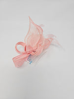 Bubblegum Pink Feather Loop Fascinator Comb