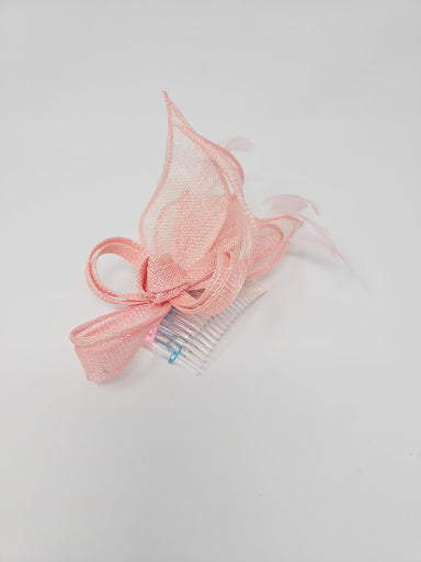 Bubblegum Pink Feather Loop Fascinator Comb