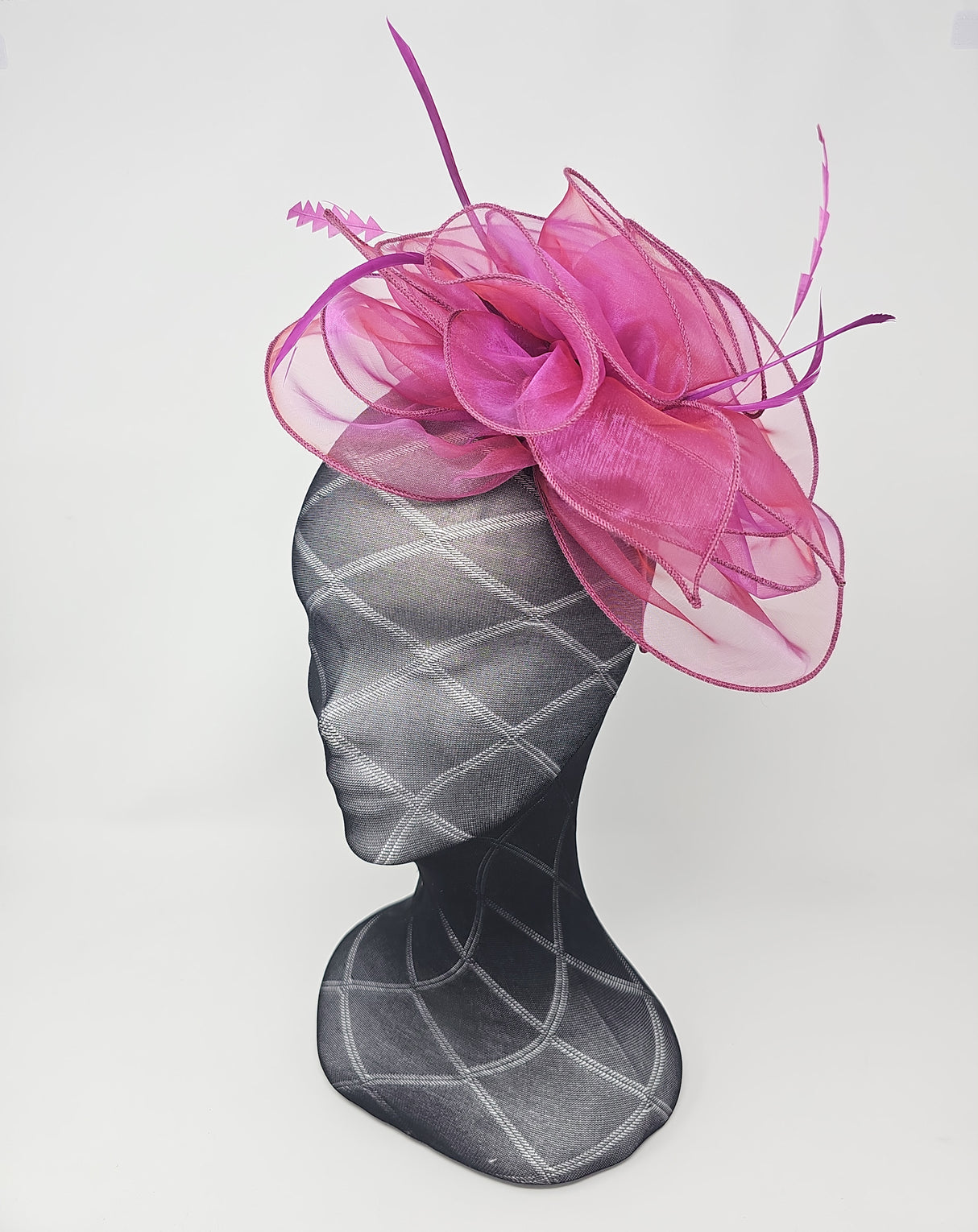 Magenta Irredescent Organza Fascinator