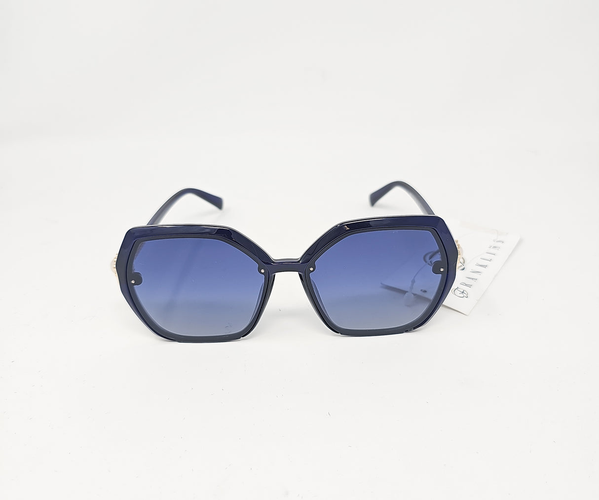 Navy Pearl Square Sunglasses