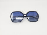 Navy Pearl Square Sunglasses