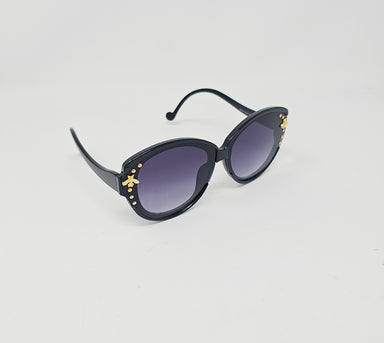 Black Large Framed Bee Sunglasses