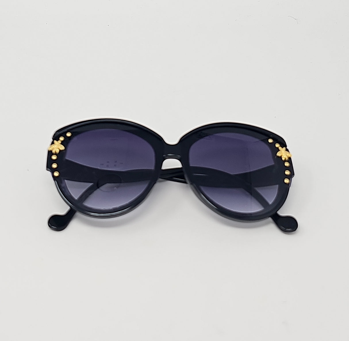 Black Large Framed Bee Sunglasses