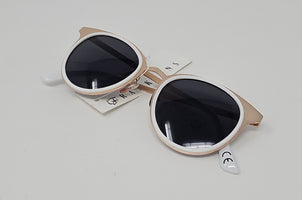 Nali White & Gold Round Framed Sunglasses