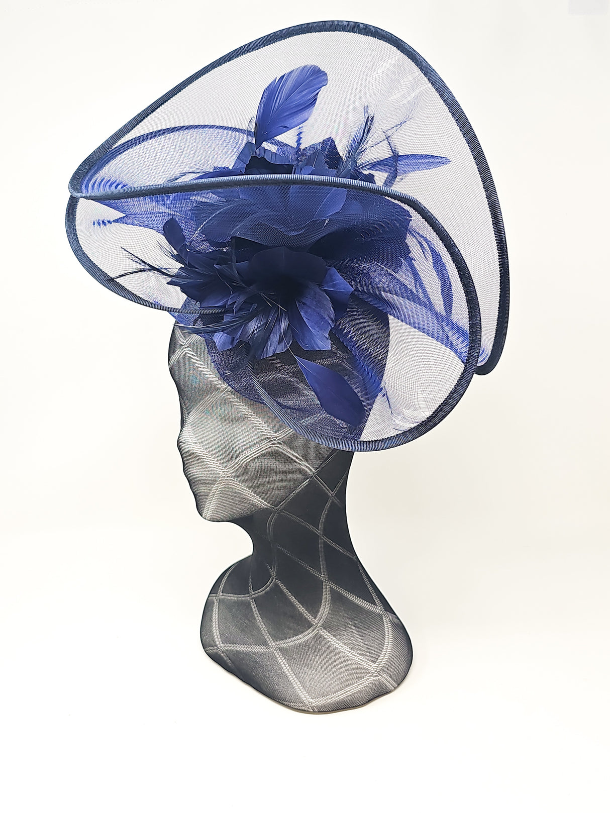 Navy Net Large Fascinator