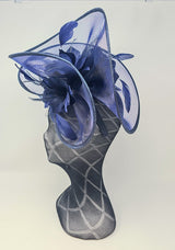 Navy Net Large Fascinator