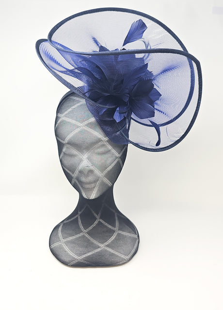 Navy Net Large Fascinator