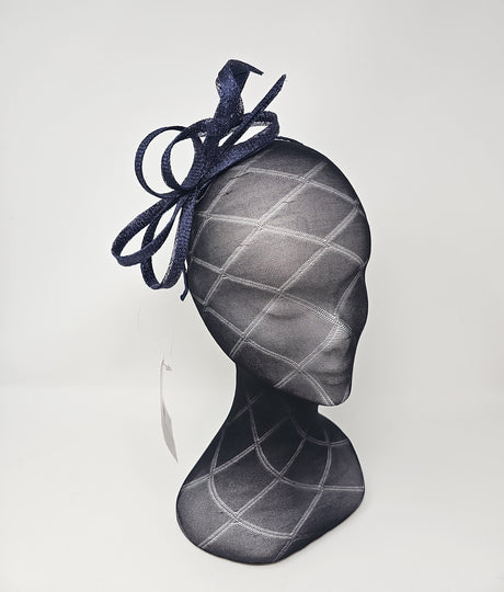 Navy Bow Loop Hairband Fascinator