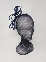 Navy Bow Loop Hairband Fascinator